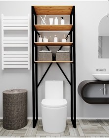 Resim Klozet Üstü Düzenleyici Raf Banyo Düzenleyici Atlantik Çam 
