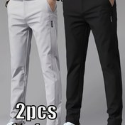 Resim 2 Adet Erkek Hafif Düz Paça Pantolon - Buz Slick Fiber Kumaş, Nefes Alabilir & Esnek Her Mevsim İçin Dış Mekan Yürüyüşü, Günlük ve İş Giyimi için - Makinede Yıkanabilir, Cepli Düz Renk, Normal Kalıp, Yürüyüş Giysisi, Çok Yönlü Stil, Dayanıklı Yapı, Fonksiyonel Cep, Aktif Yaşam Tarzı 
