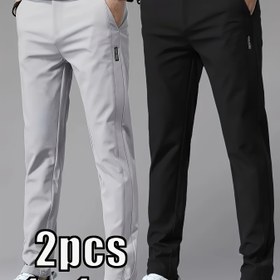 Resim 2 Adet Erkek Hafif Düz Paça Pantolon - Buz Slick Fiber Kumaş, Nefes Alabilir & Esnek Her Mevsim İçin Dış Mekan Yürüyüşü, Günlük ve İş Giyimi için - Makinede Yıkanabilir, Cepli Düz Renk, Normal Kalıp, Yürüyüş Giysisi, Çok Yönlü Stil, Dayanıklı Yapı, Fonksiyonel Cep, Aktif Yaşam Tarzı 