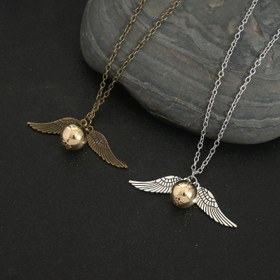 Resim WB Harry Potter Altın Snitch Kolye - Kanatlı Top Pandantif, Fantastik Temalı Erkekler İçin Takı Hediyesi, Doğum Günleri ve Bayramlar için Sihirli Aksesuar, Şık Tasarım, Elektro Kaplama, İnce İşçilik 