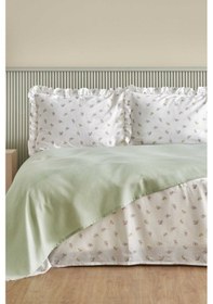 Resim Karaca Home Lidya %100 Pamuk Tek Kişilik Pike Takımı Yeşil 200.22.12.0072 