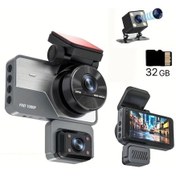 Resim Tongdashop Y06 Pro 1080p Hd 3 Kameralı Araç İçi Ön G Sensörlü Gece Görüşü Geniş Açı Dvr Kayıt Cihazı 32gb 