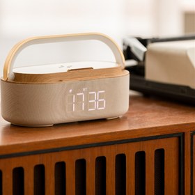 Resim Stobom Keyif Taşınabilir Bluetooth Hoparlör Saat Wireless Şarj Cihazı 