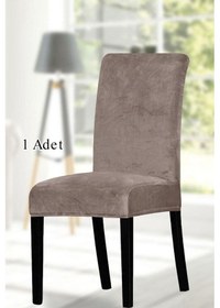 Resim StarMall Ipek Kadife Sandalye Kılıfı Sandalye Örtüsü Lastikli Standart 1 Adet Vizon 