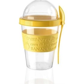 Resim Pazariz Take Go Kapaklı Kaşıklı Hazırla ve Çık Meyveli Yoğurt Kabı 