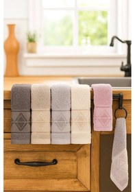 Resim 6'lı Mutfak Havlusu Seti 30x50 Cm %100 Pamuklu Kilim Çok Renkli 