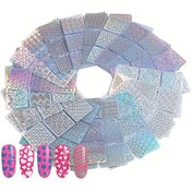 Resim 24 Yaprak Tırnak Sanatı Şablonları, Vinil Tırnak Stickerları, DIY Fransız Manikürü için Oyma Tırnak Çıkartmaları 