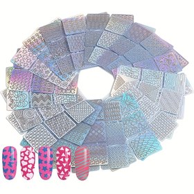 Resim 24 Yaprak Tırnak Sanatı Şablonları, Vinil Tırnak Stickerları, DIY Fransız Manikürü için Oyma Tırnak Çıkartmaları 