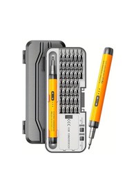 Resim Xuweiwei 46 Parça Elektrikli Vidalama Seti Turuncu Takım Elbise Kablosuz 500mah Lityum Pil Şarj Edilebilir Elektronik Tamir Donanım Araçları 