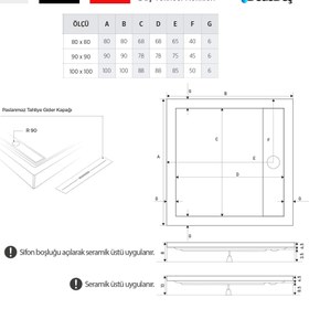 Resim Kare Monoblok Duş Teknesi | Mod+ - 100x100 / Siyah / Düz 