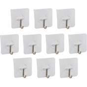 Resim Kendinden Yapışkanlı Şeffaf Askı Metal Kancalı Askılık 10 Adet 