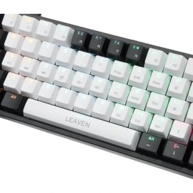 Resim AyrStore Leaven K620 Blue Switch Mekanik Gaming Oyun Klavyesi Rgb 61 Key Mavi Tuş Type-C Klavye Siyah-Beyaz 