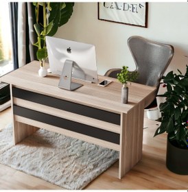 Resim Robin Home Verona Ofis Çalışma Masası Ve 3 Çekmeceli Keson Takım Set Meşe-siyah Meşe 