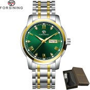 Resim Hanyang Altın Yeşil Forsınıng Otomatik Erkek Saatler Lüks Tasarım Otomatik Gün Datejust Öz Rüzgar Mekanik Iş Erkek Saat Elbise Kol Saati Hediyeler (Yurt Dışından) 