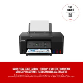 Resim Canon Pixma G2470 Tarayıcı + Fotokopi Renkli Çok Fonksiyonlu Mürekkep Püskürtmeli Yazıcı (Canon Eurasia Garantili) 