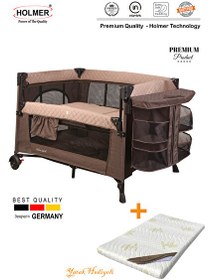 Resim Holmer Coolstyle Yatak Hediyeli Oyun Parkı Anne Yanı Park Yatak Multi Pro Bej 