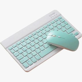 Resim Apple Uyumlu iPad 9.nesil Bluetooth Klavye Mouse Set Lazer 