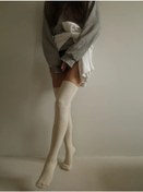 Resim Beıge Box Home Çizgili Uzun Diz Altı Çoraplar 219518364 Bej 