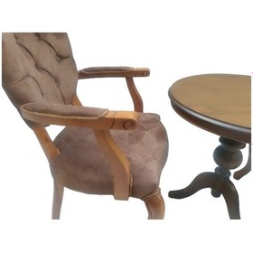 Resim Bengimobilya Fiskos-Berjer Sandalye Kelebek Model Ceviz Natüre Babyface Kapito 