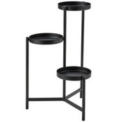 Resim 3 Katlı Çiçeklik-Saksılık Yuvarlak Sehba MeridyenDukkan Siyah Ren 