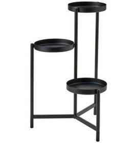 Resim 3 Katlı Çiçeklik-Saksılık Yuvarlak Sehba MeridyenDukkan Siyah Ren 