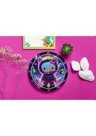 Resim Hello Kitty Astronot Duvar Saati Çocuk Odası Dekoratif Sessiz Mekanizma 40 Cm Mor 