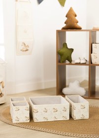 Resim Tidy Kids Atlı Karınca Desenli Poplin 4'lü Çekmece İçi Organizer 6020 - Natural / 4'lü 