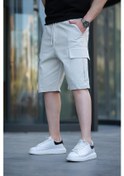 Resim Madmext Taş Kargo Cepli Erkek Şort E6571 Taş Rengi 