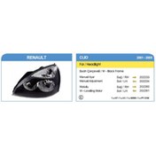 Resim AYFAR Renault Clio 2 2001-2005 Far Sağ Manuel Siyah Çerçeveli 