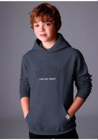 Resim Mayoral Erkek Çocuk Kapüşonlu Sweatshirt 7401 Lacivert 