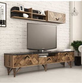 Resim Variant Londra Tv Ünitesi Ve Sehpa Takımı - Ceviz/Siyah Mermer 