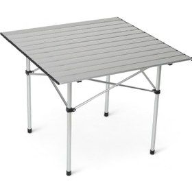 Resim Katlanabilir Kamp Masası Alüminyum Büyük Boy 70x70x55 Cm - 70 X 70 X 55 Cm Gri 