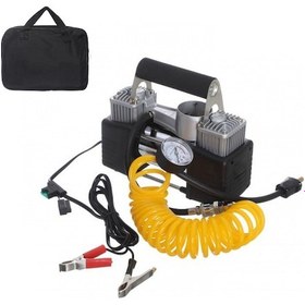 Resim Hava Kompresörü Metal Gövde Profesyonel Çift Pistonlu Çantalı 