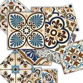 Resim Kendinden Yapışkanlı Karma Fas Desenli Pvc Karo (10X10 Cm) 20'li Paket 
