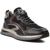 Resim Marcomen 152-16305 Siyah-Gri Hakiki Deri Erkek Sneaker Marcomen