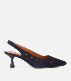 Resim Hotiç Kadın Süet Deri Lacivert Delikli Arkası Açık Kısa Topuklu Stiletto 01ayh321450a680 01ayh321450a680 