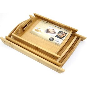 Resim River World Seri B 3 Adet Tepsi Bambu Çok Renkli 