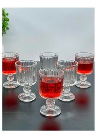 Resim 6 Kişilik Cam Ayaklı Pinterest Kahve Yanı Bardağı Bardak 65ml 