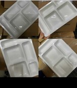 Resim hürpa tedarik Beş Bölmeli Polikarbon Tabldot Tabağı Beyaz 10 Adet 