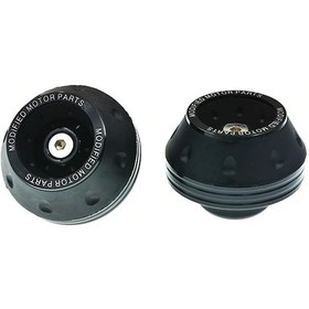 Resim Tongdashop 2 Adet Evrensel Motorcycle Fork Koruyucu Slider Siyah Crash Bar Bobber Touring Dirt 