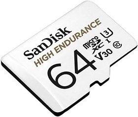 Resim SanDisk High Endurance microSDXC Hafıza Kartı 64 GB + Adaptör (Dash Camları ve Özel Güvenlik Kameraları için, 100 MB/s Okuma, Full HD ve 4K Videolar için V30) 