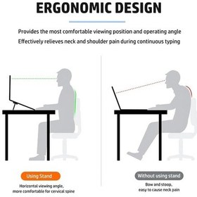 Resim 3b Trend 2 Kademeli Yükseklik Ayarlı Laptop Standı Gri Renk - Ergonomik Tasarım 