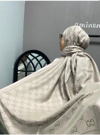 Resim Modakaşmir G Desen Kaşmir İpek Şal Vizon Yeşil Renk Koyu Vizon 