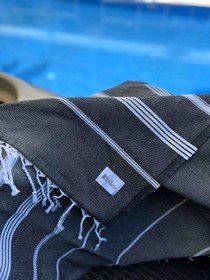 Resim Ultra Soft Beach Peshtemal Black 