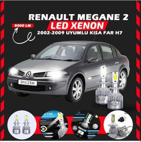 Resim Renault Megane 2 2002-2009 Kısa Far Uyumlu Şimşek Etkili Led Xenon Performance Series H7 