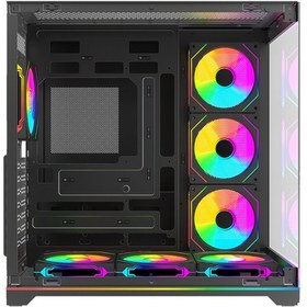 Resim Rampage Kaızer Tempered Glass 7 12cm Argb Kumandali Siyah Atx Gaming Kasa 