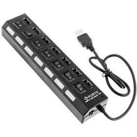 Resim Temiz Pazar 7 Port Usb Hub - On/off Switch Işıklı - Usb Çoklayıcı - Chipli 