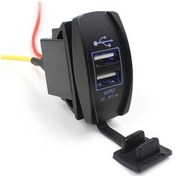 Resim Ef 3.1a Motosiklet Araba Tekne Çift Usb Güç Şarj Portu Soketi, Led Işık İle 