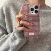 Resim Delikli Girdap Kabuk IND Pembe Ekose Cep Telefonu Kılıfı Apple 11 12 13 14 15 16 Pro Max için Uygundur 
