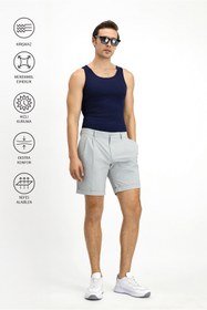 Resim Kiğılı Techno-Line Slim Fit Dar Kesim Likralı Bermuda Şort 